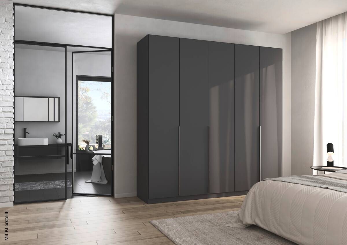 Kleiderschrank Alabama grau B/H/T: ca. 225x229x54 cm