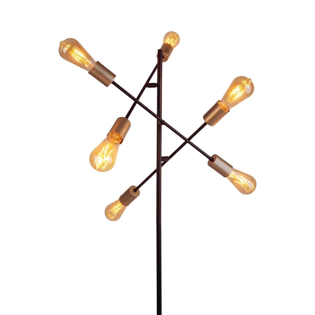 Näve Leuchten Stehlampe schwarz Metall B/H/T/D: ca. 49x150x49x49 cm E27 6 Brennstellen