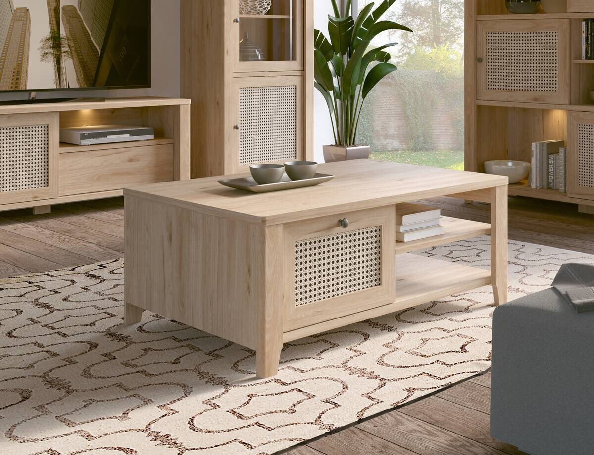 Couchtisch Cestino Jackson Hickory Nachbildung B/H/T: ca. 110x43,5x68 cm