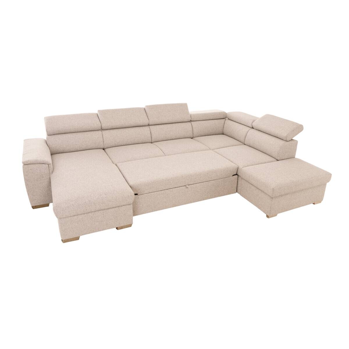 Wohnlandschaft beige Webstoff B/H/T: ca. 326x94x216 cm