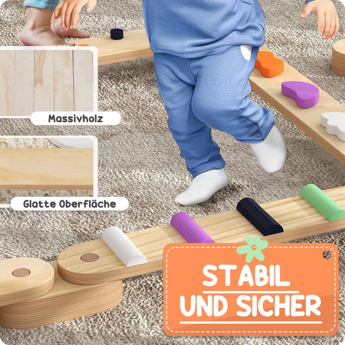 AIYAPLAY Kinder Balancierbalken B/H/L: ca. 115x8,5x130 cm