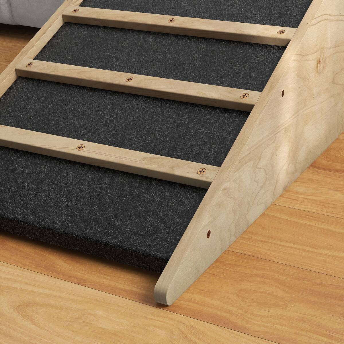 PawHut Haustierrampe natur Holz B/H/L: ca. 40x90x45 cm