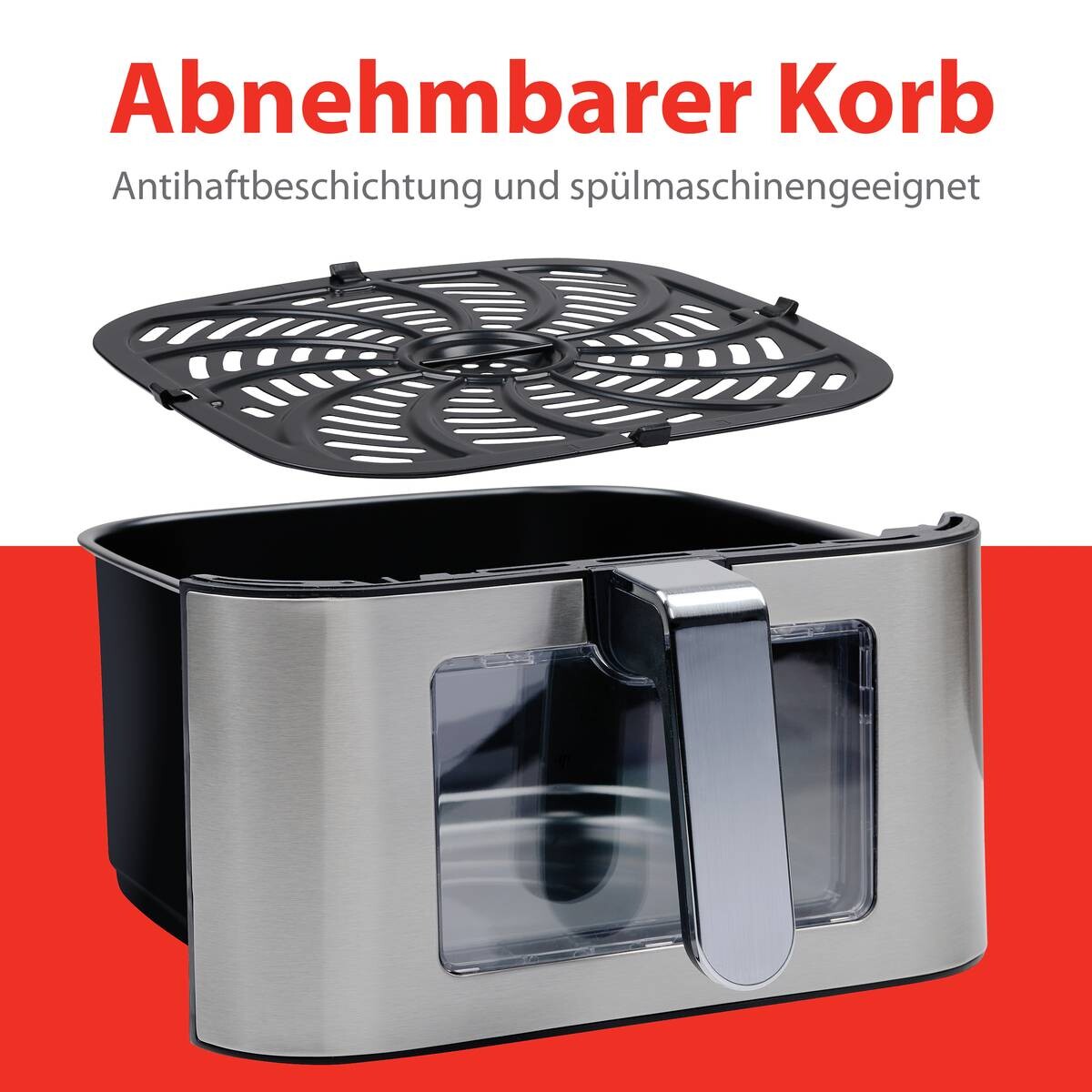 alpina Heißluftfritteuse 871125224542 silber Edelstahl B/H/L: ca. 29,5x36,5x38 cm ca. 8 l