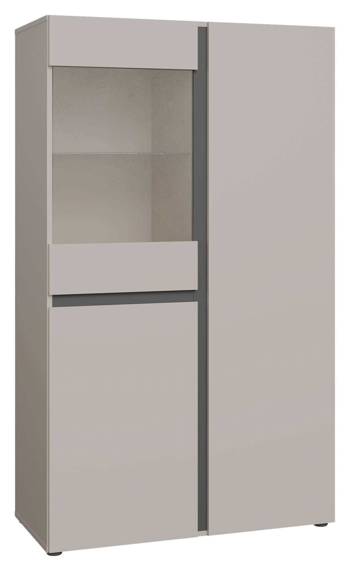 Vitrine Kaschmir anthrazit B/H/T: ca. 90x152x41 cm