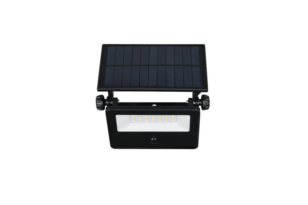 Solar-Außenwandleuchte mattschwarz B/H/T: ca. 14,5x15,5x13 cm