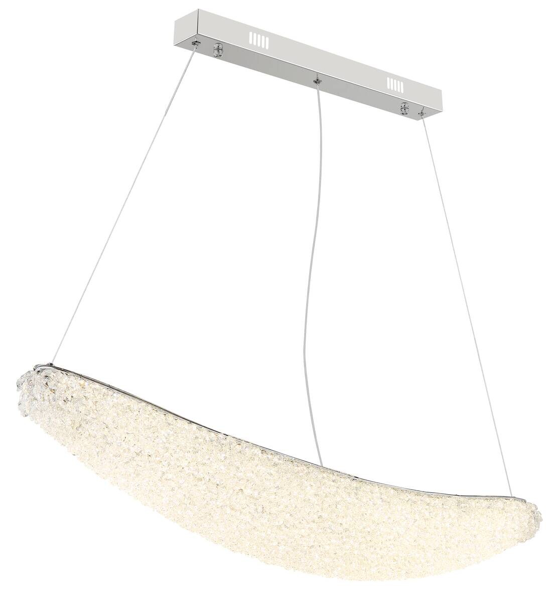 GLOBO LED-Pendelleuchte Chrom transparent Metall Glas B/H/T: ca. 19x120x105 cm 1.0 Brennstellen