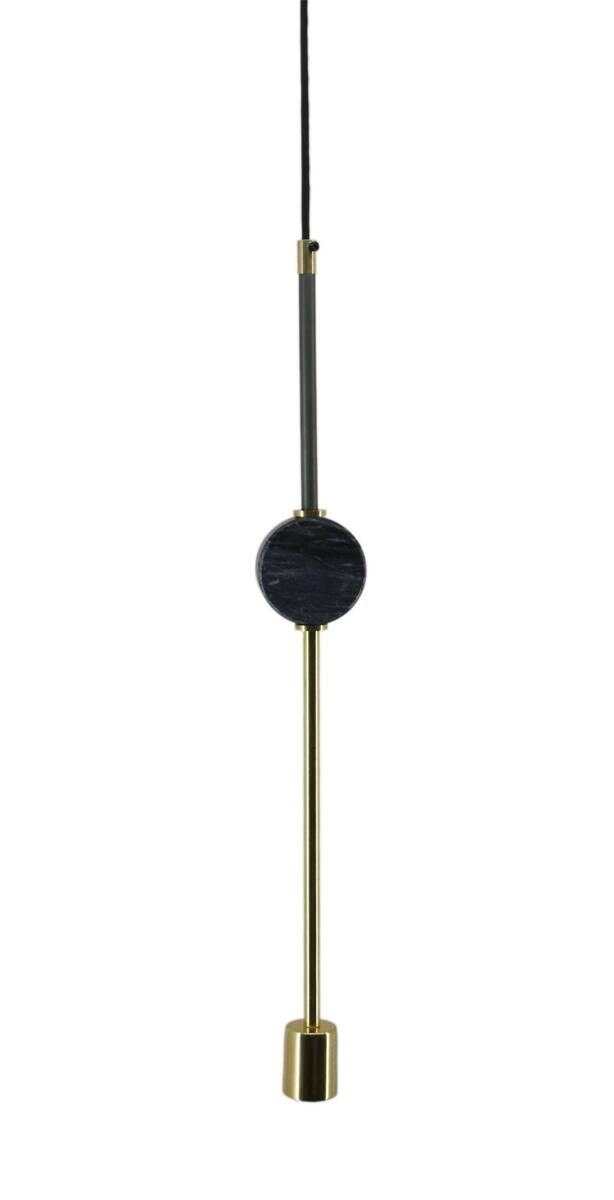 Kayoom Pendelleuchte schwarz Marmor Kupfer Eisen B/H/L: ca. 4x65x8 cm E27 1 Brennstellen