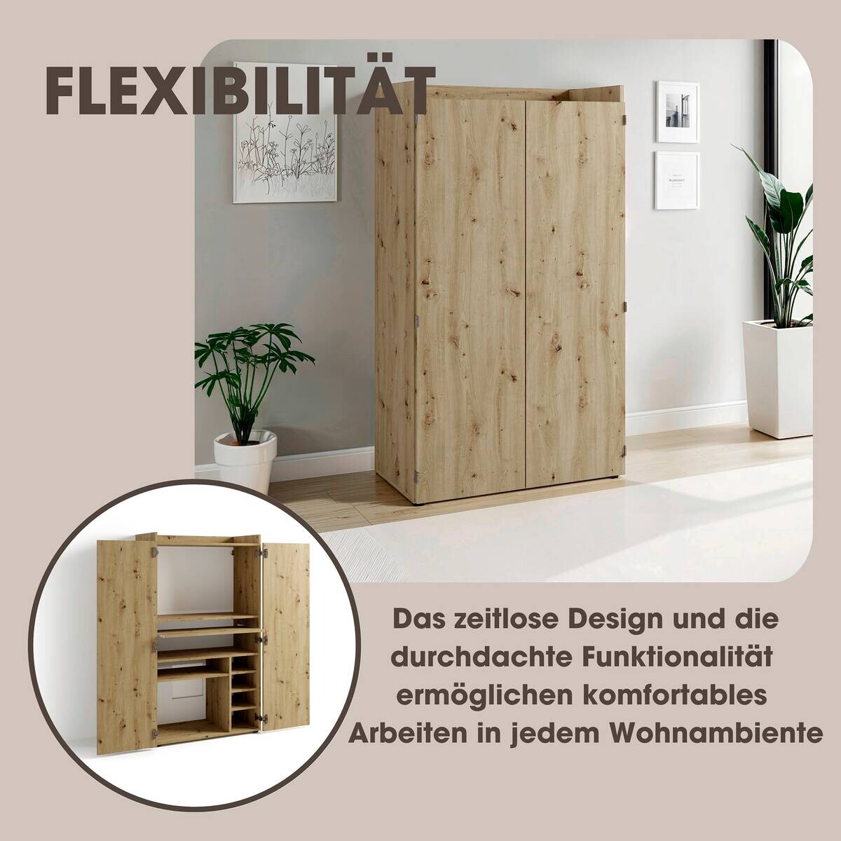 Sekretär JANNE Eiche B/H/T: ca. 80x141x40 cm