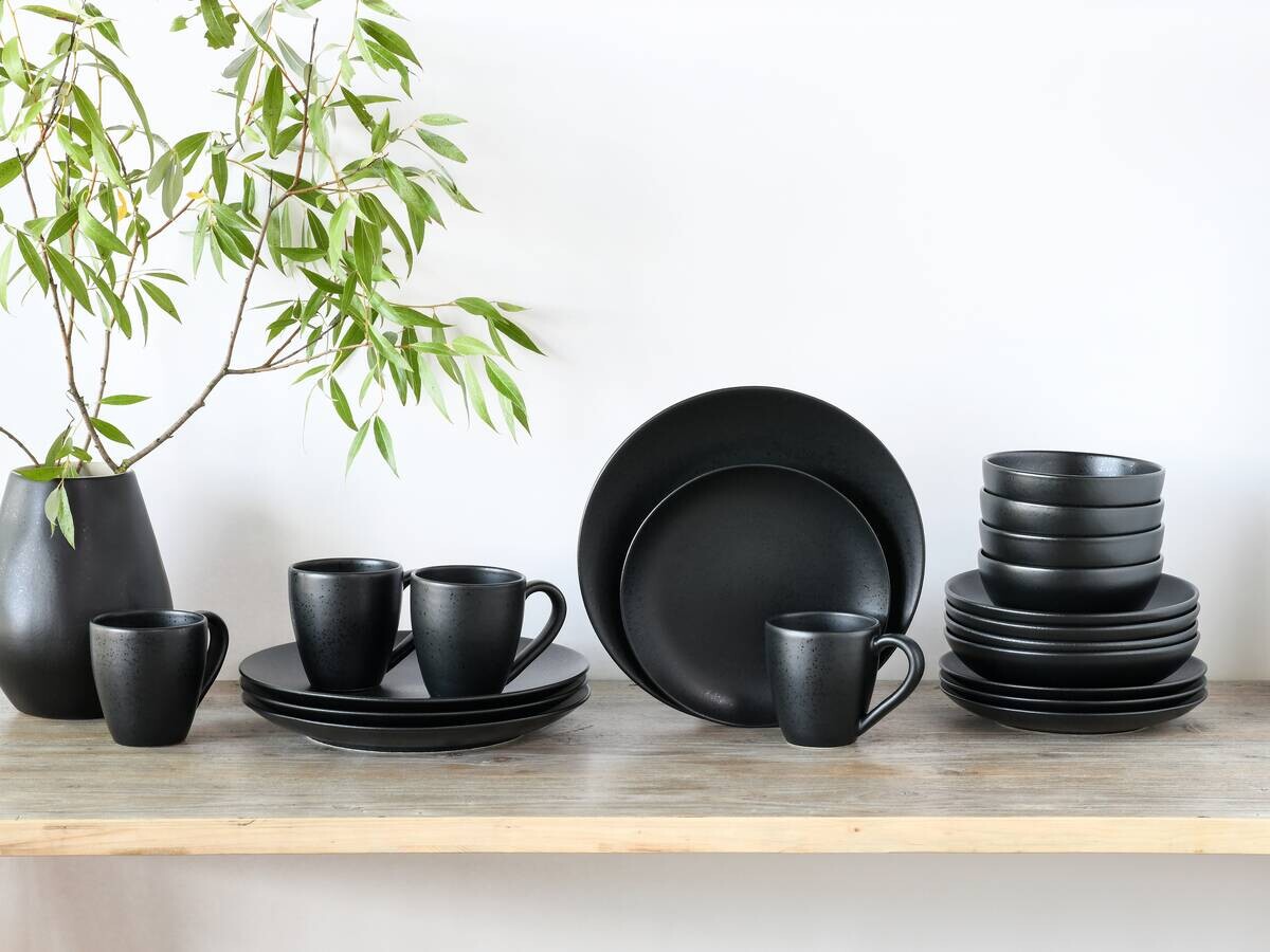 CreaTable Kombiservice Magic Black schwarz Steinzeug 20 tlg.