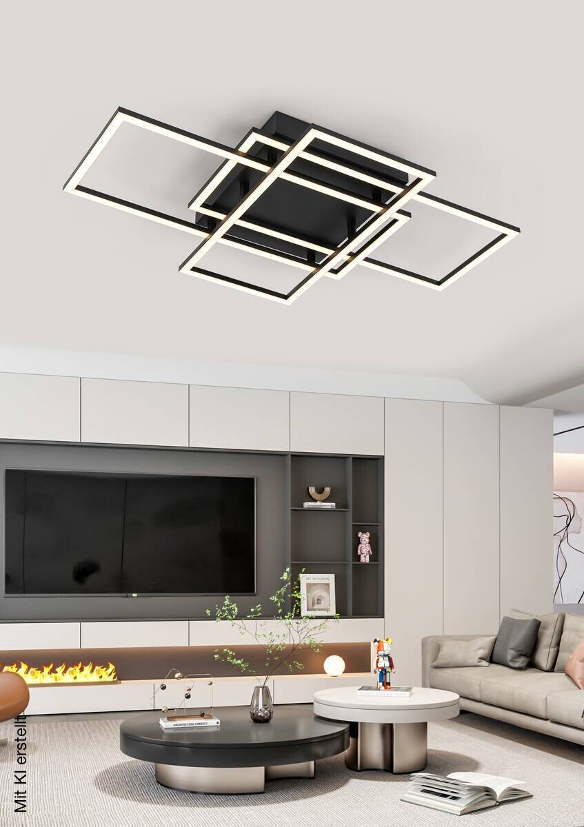 Nolo LED-Deckenleuchte Twin schwarz Metall B/H/L: ca. 36x9,1x58 cm