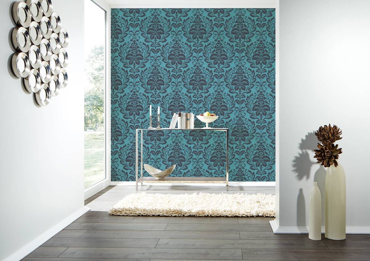 A.S.Creation Vliestapete Attractive Barock türkis grau B/L: ca. 53x1005 cm
