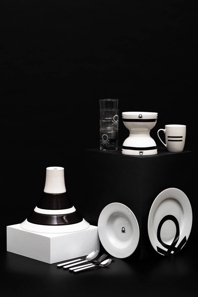 BENETTON Mehrzweckschalenset Black & white weiß Porzellan