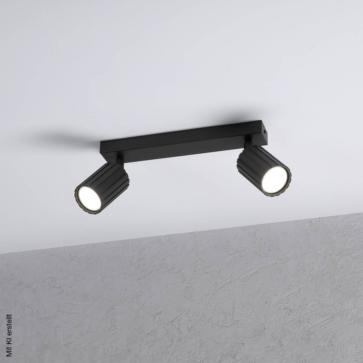 Lamkur Strahler Prisma schwarz Stahl B/H/L: ca. 6,5x16,5x30 cm 2 Brennstellen