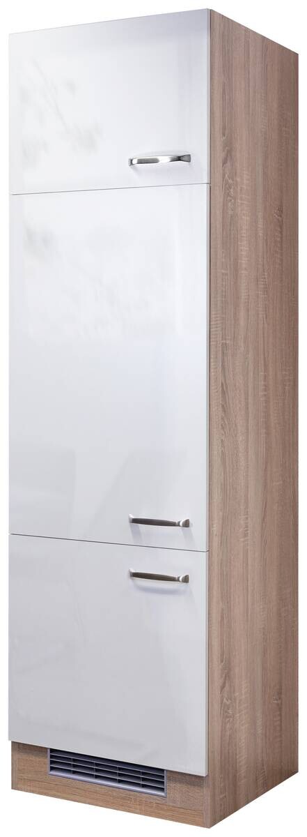 Kühlumbauschrank Valero weiß Hochglanz B/H/T: ca. 60x200x57 cm