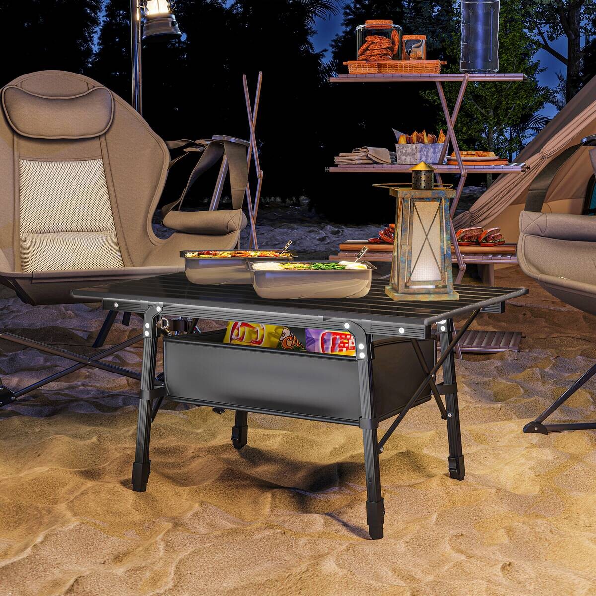 Outsunny Campingtisch B/H/L: ca. 55x66x90 cm