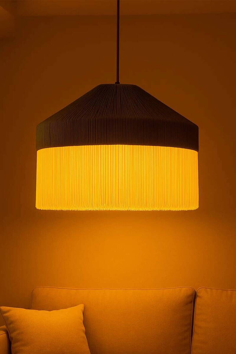 Opviq Pendelleuchte beige schwarz Kunststoff B/T/L: ca. 40x40x40 cm E27 1 Brennstellen