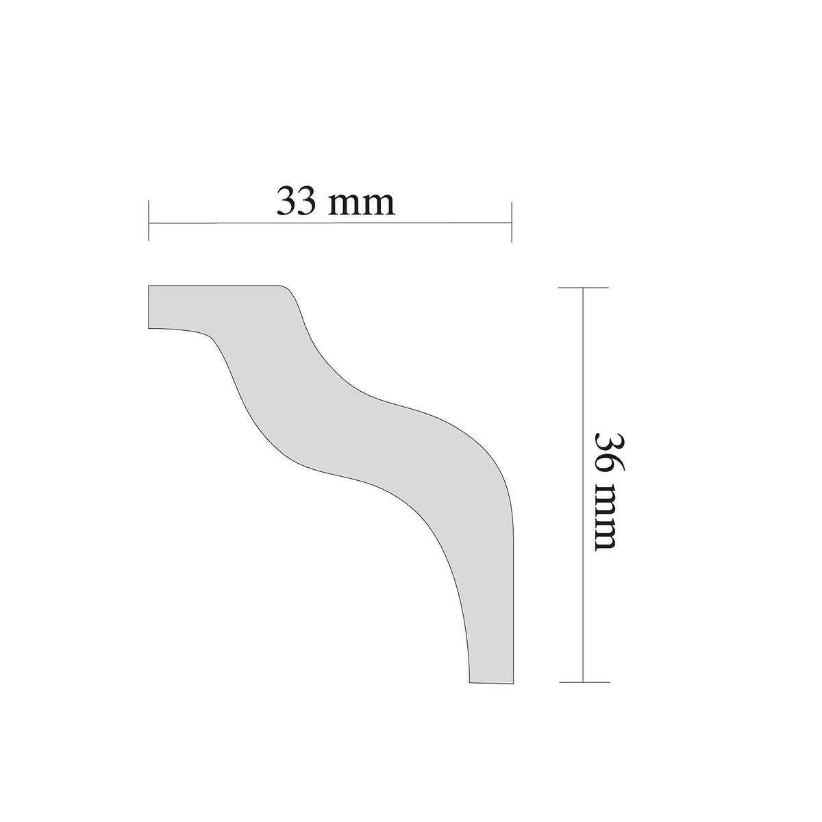Zierprofil weiß B/H/L: ca. 3,3x3,6x200 cm