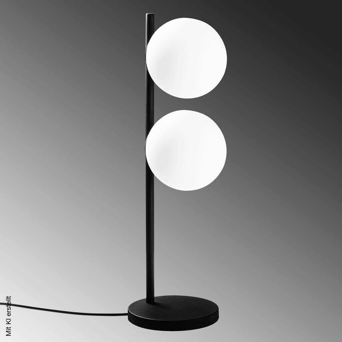 Tischleuchte schwarz Metall B/H/T/L: ca. 19x58x18x19 cm E14 1 Brennstellen