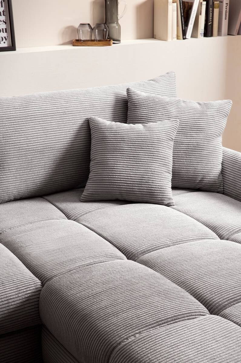 Ecksofa grau Microfaser B/H/T: ca. 332x96x227 cm