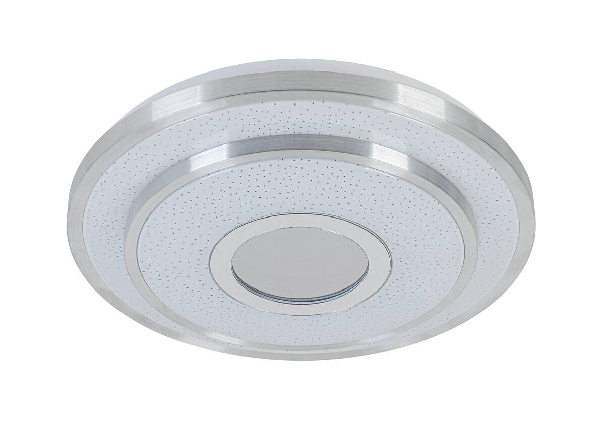 Nolo LED Deckenleuchte Chrom weiß Kunststoff Metall B/H/L: ca. 38x7,5x38 cm 2 Brennstellen