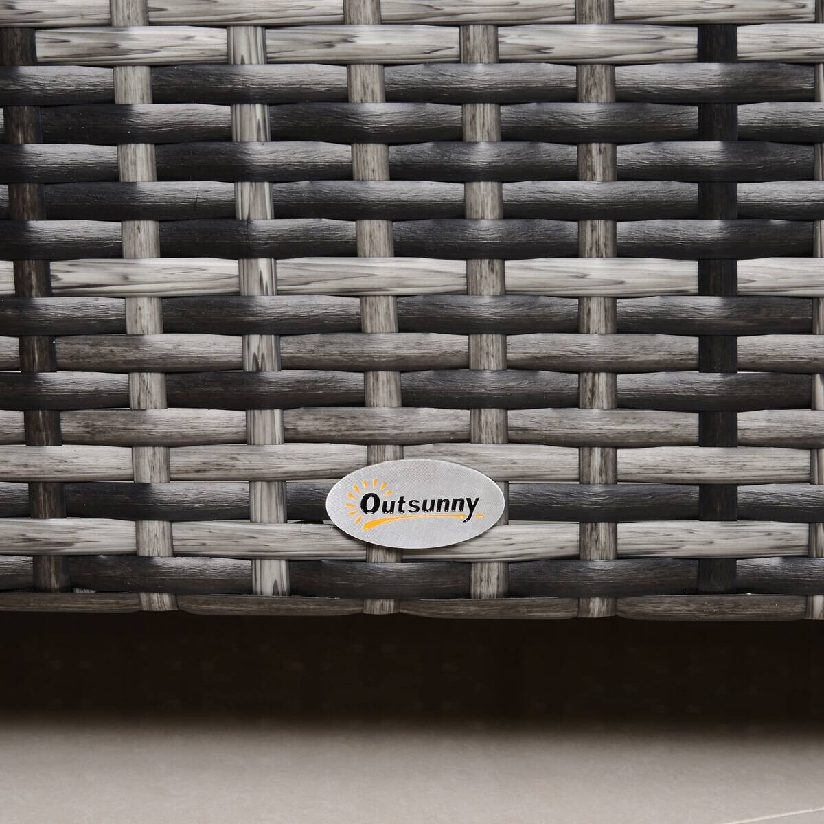 Outsunny Beistelltisch grau Polyrattan B/H/L: ca. 50x85x39 cm