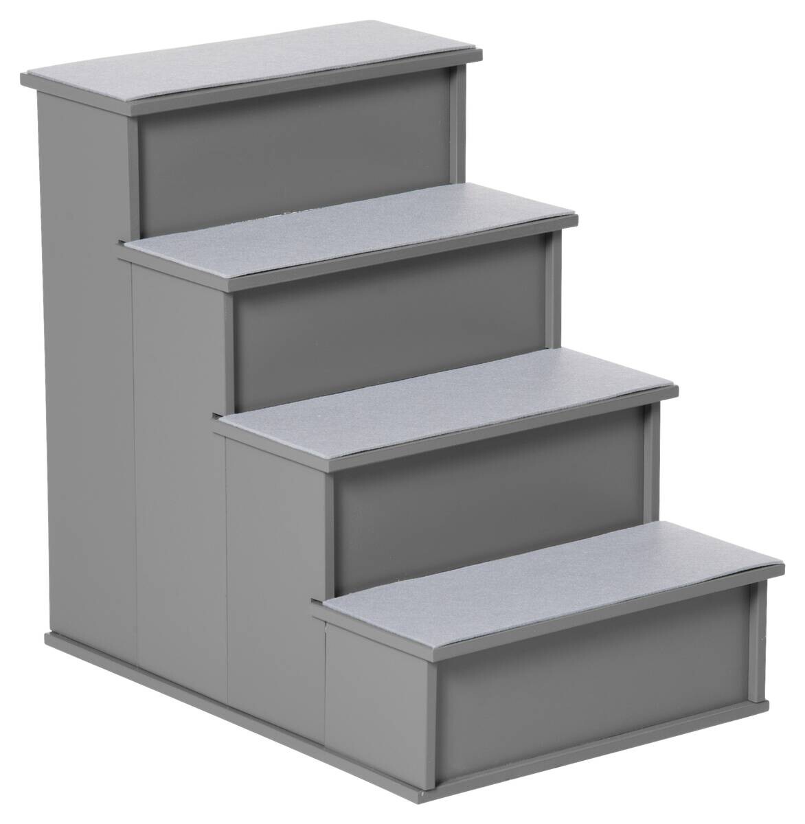 PawHut Haustiertreppe grau Plüsch B/H/L: ca. 59x54,2x40 cm