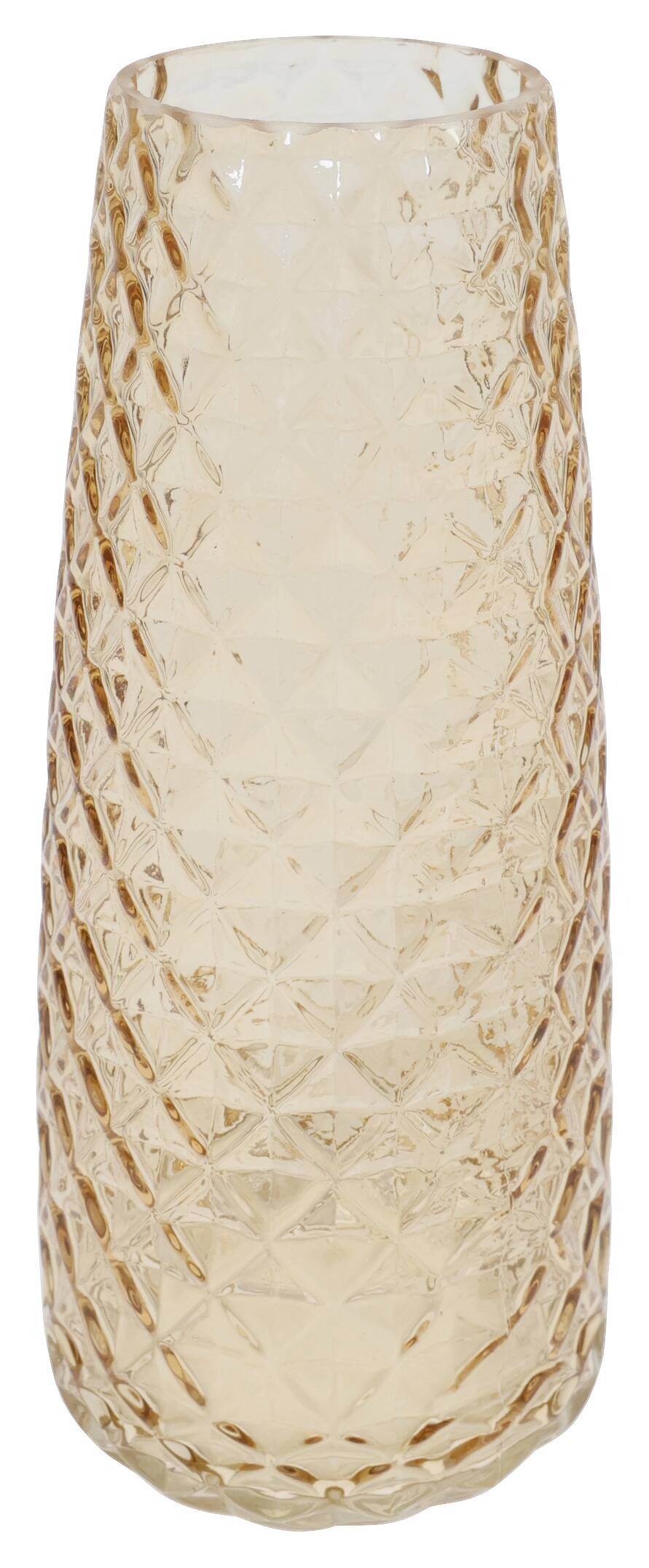 Vase braun Glas H/D: ca. 23,5x10 cm