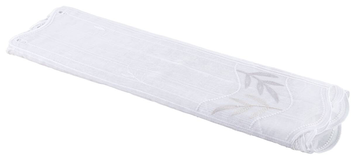 Scheibengardinen-Meterware Isabel weiß grau beige 100% Polyester H: ca. 60 cm