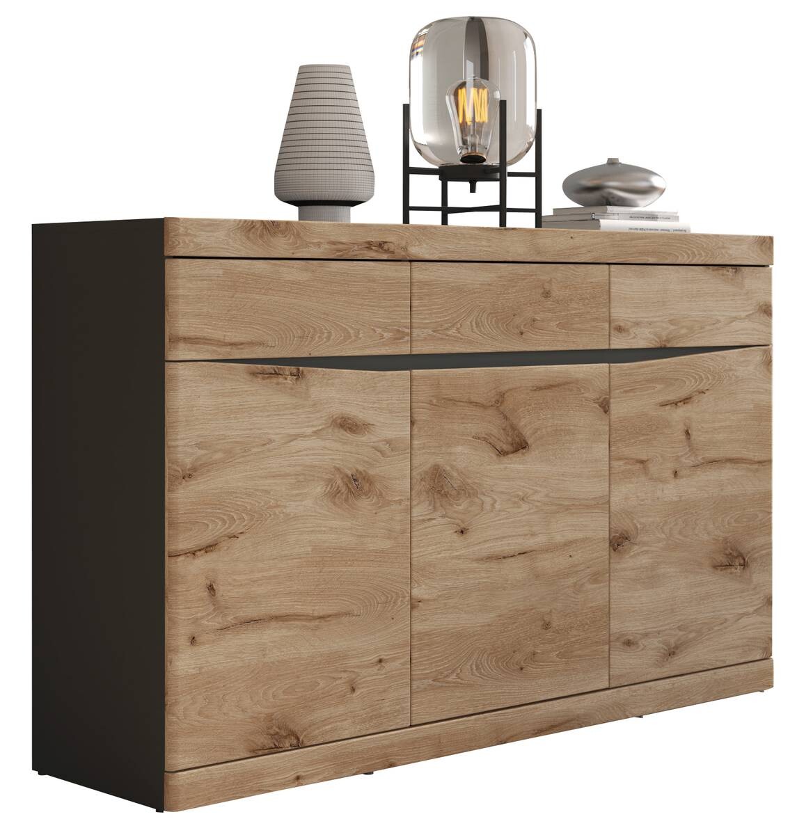 POCO Sideboard Spring Eiche Viking anthracite