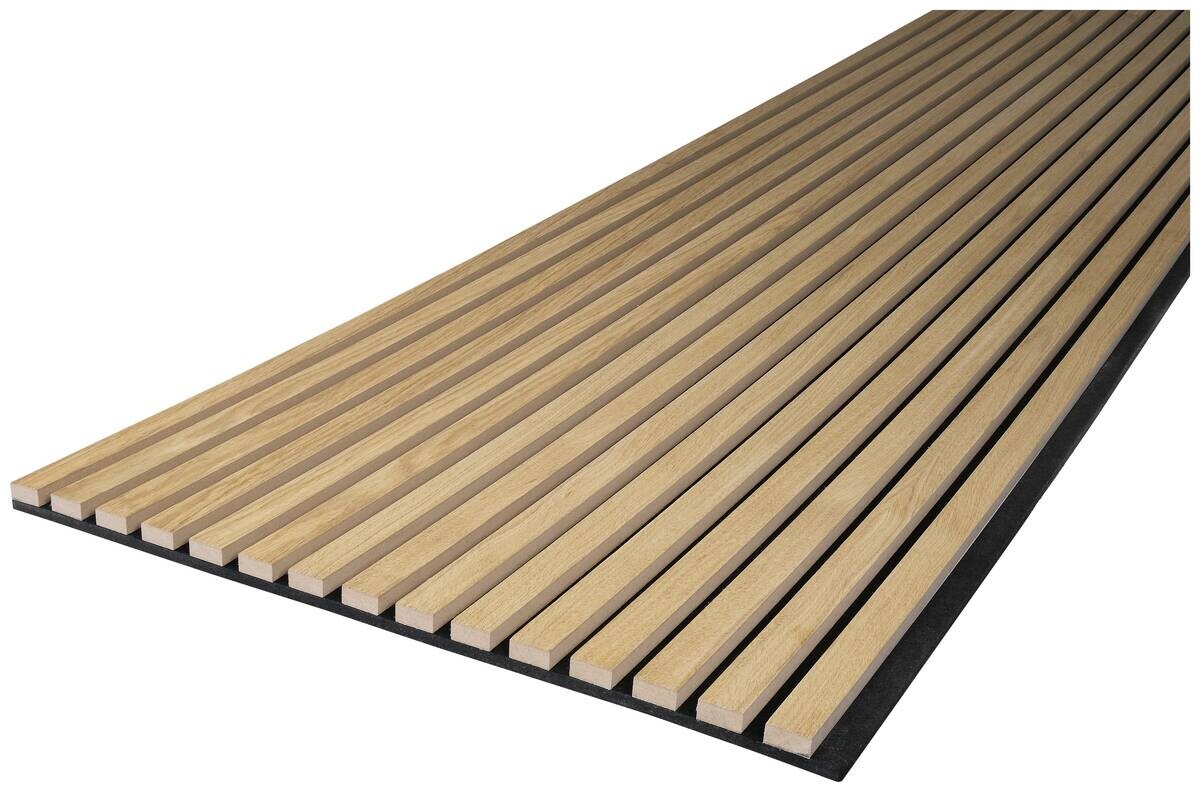 Wand- und Akustikpaneel Eiche natur L/B/H: ca. 240x56,1x1,9 cm pro Stück