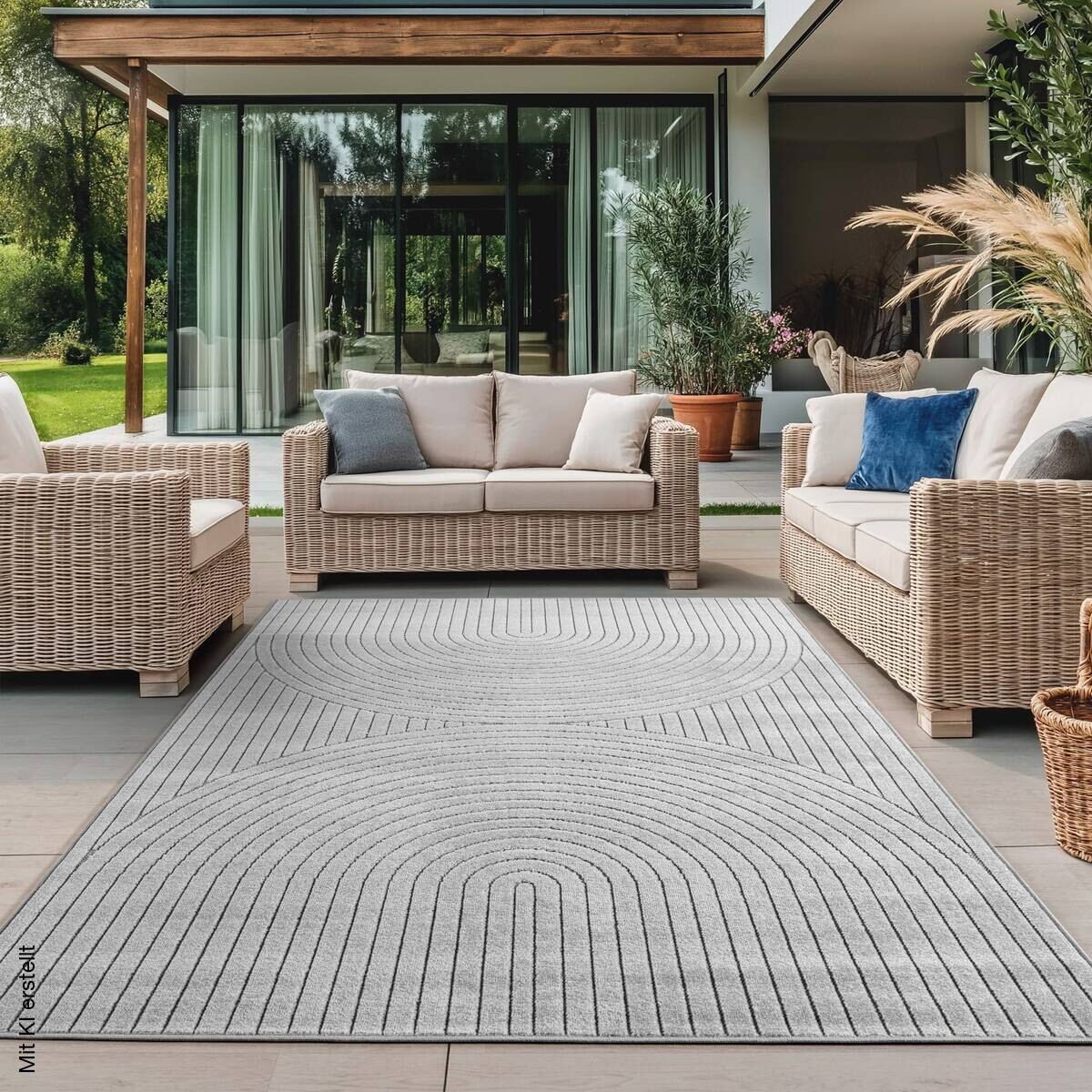 Ayyildiz In-/Outdoor-Teppich NOVA silber B/L: ca. 200x290 cm