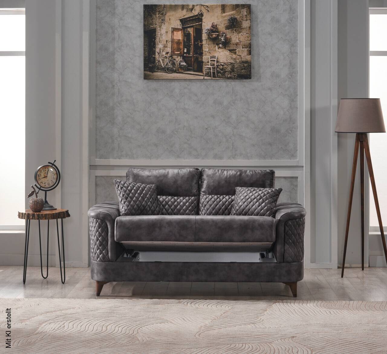Sofa anthrazit Microfaser B/H/T: ca. 170x83x104 cm