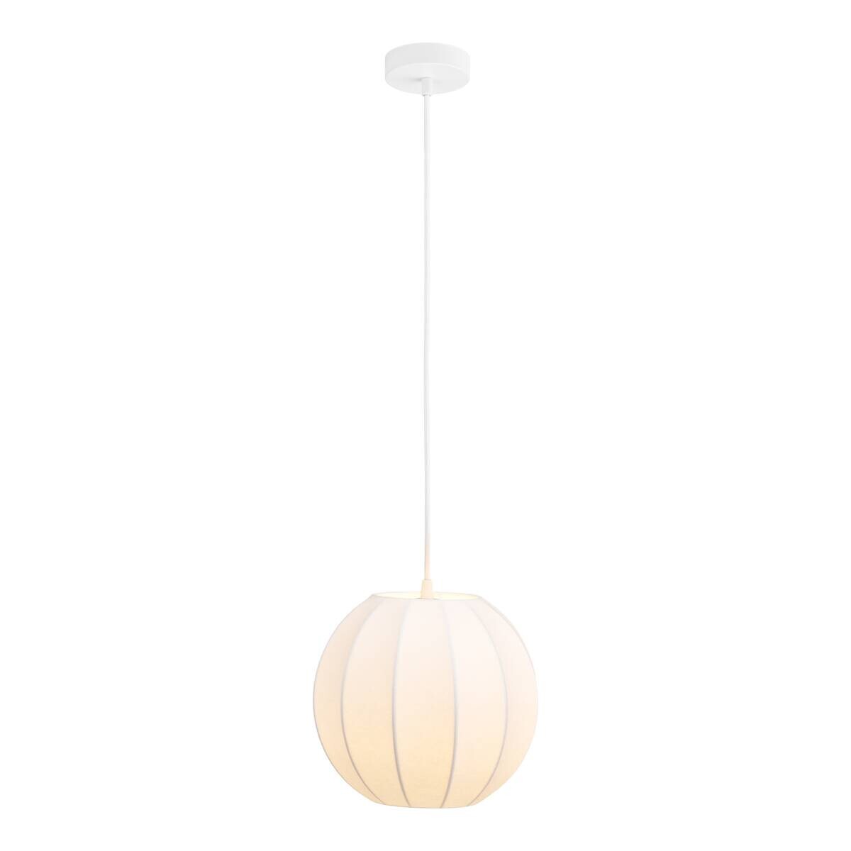 Housenordic Pendelleuchte Coventry weiß Holz Aluminium H/D: ca. 22x25 cm E27 1 Brennstellen