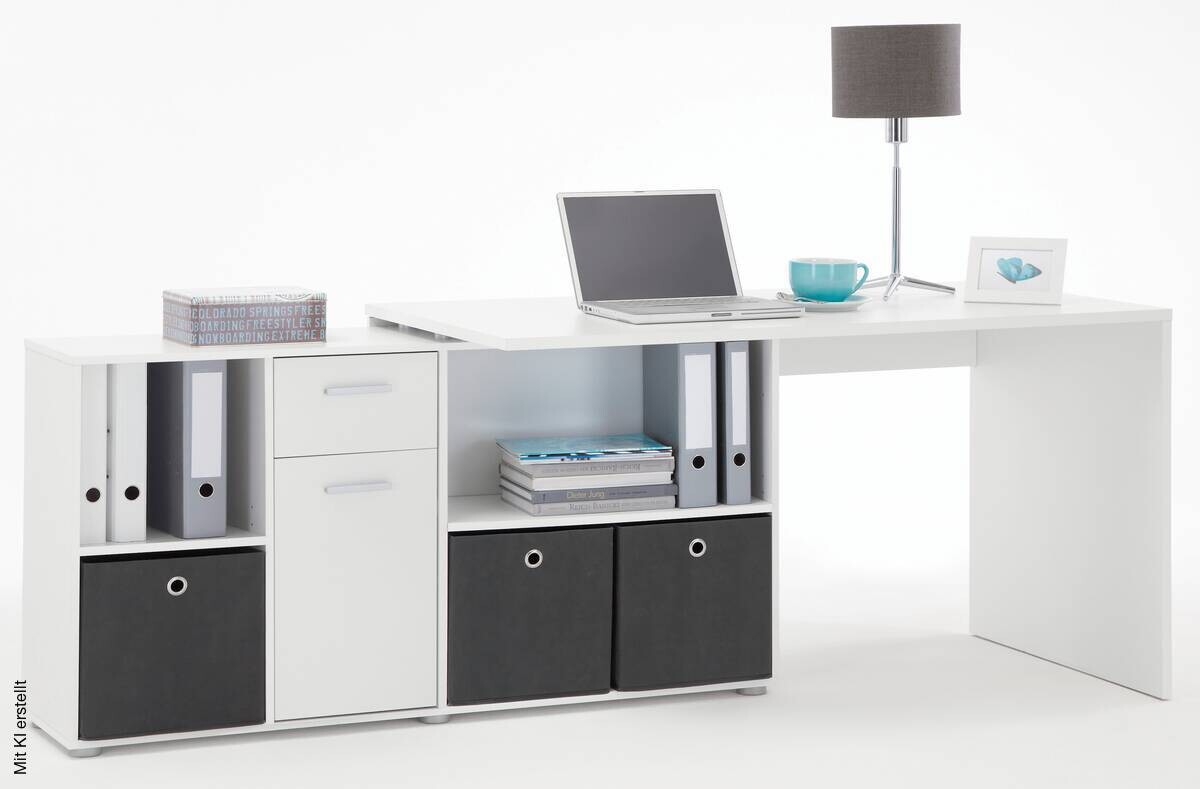 Schreibtisch weiß B/H/T: ca. 136x74x66,5 cm