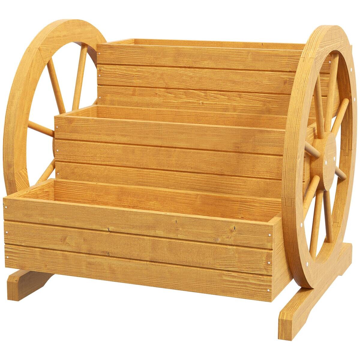 Outsunny Hochbeet natur Edelstahl B/H/L: ca. 62x61x57 cm