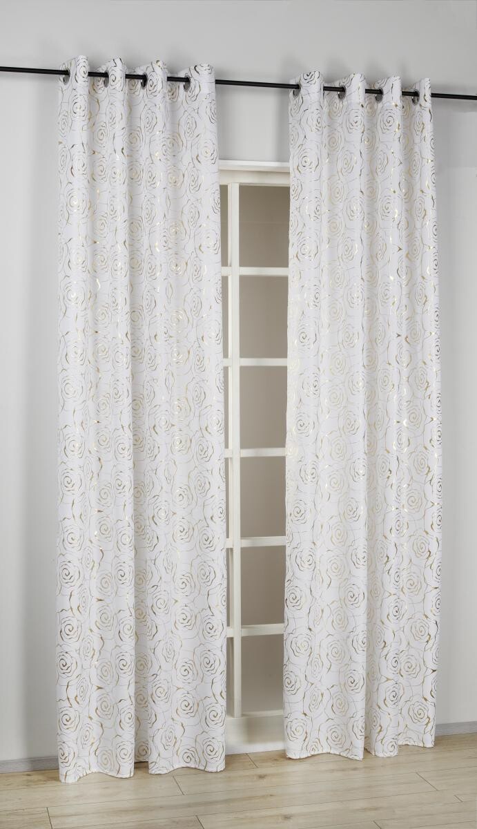 silver edition Ösenvorhang Glamour weiß B/L: ca. 135x245 cm