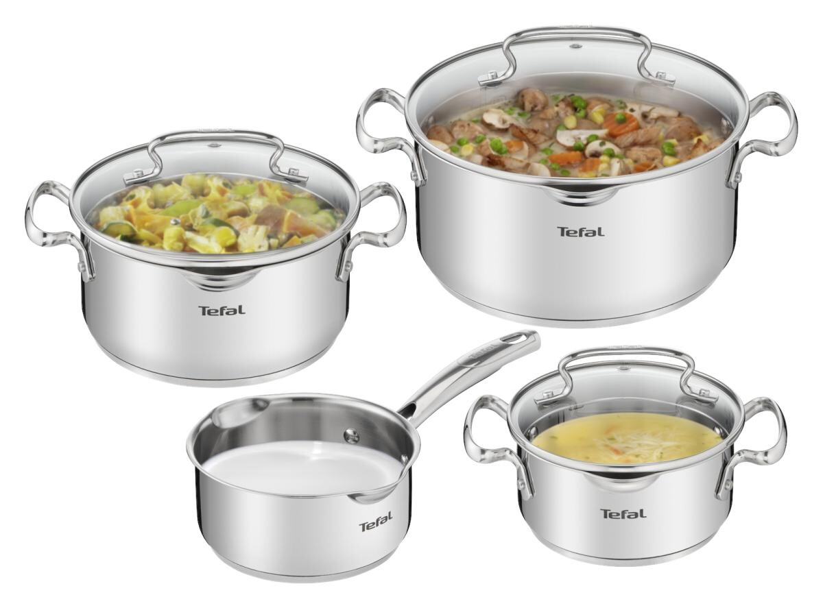 Tefal Topfset silber Edelstahl 7 tlg.