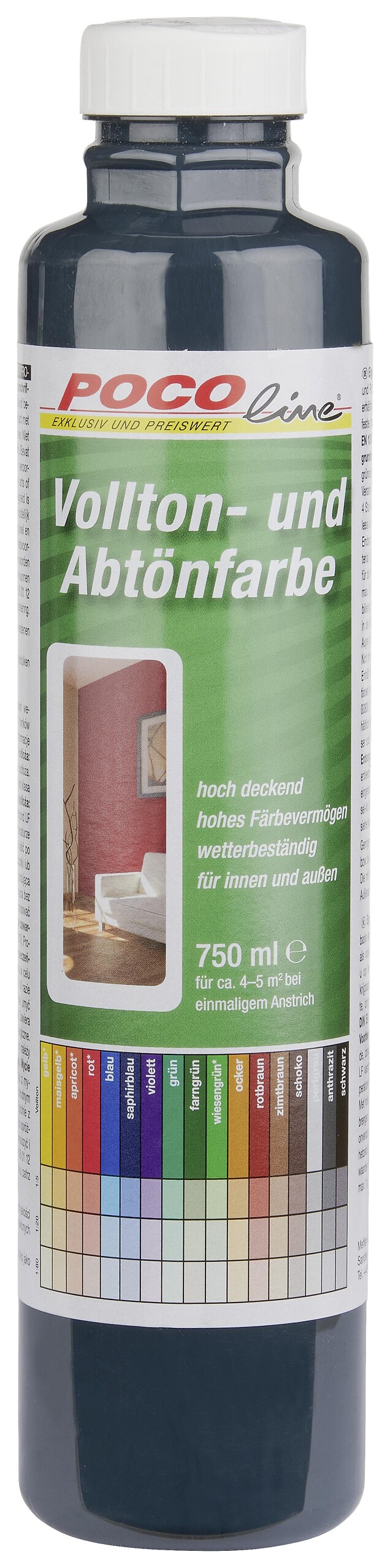 POCOline Vollton- und Abtönfarbe anthrazit ca. 0,75 l