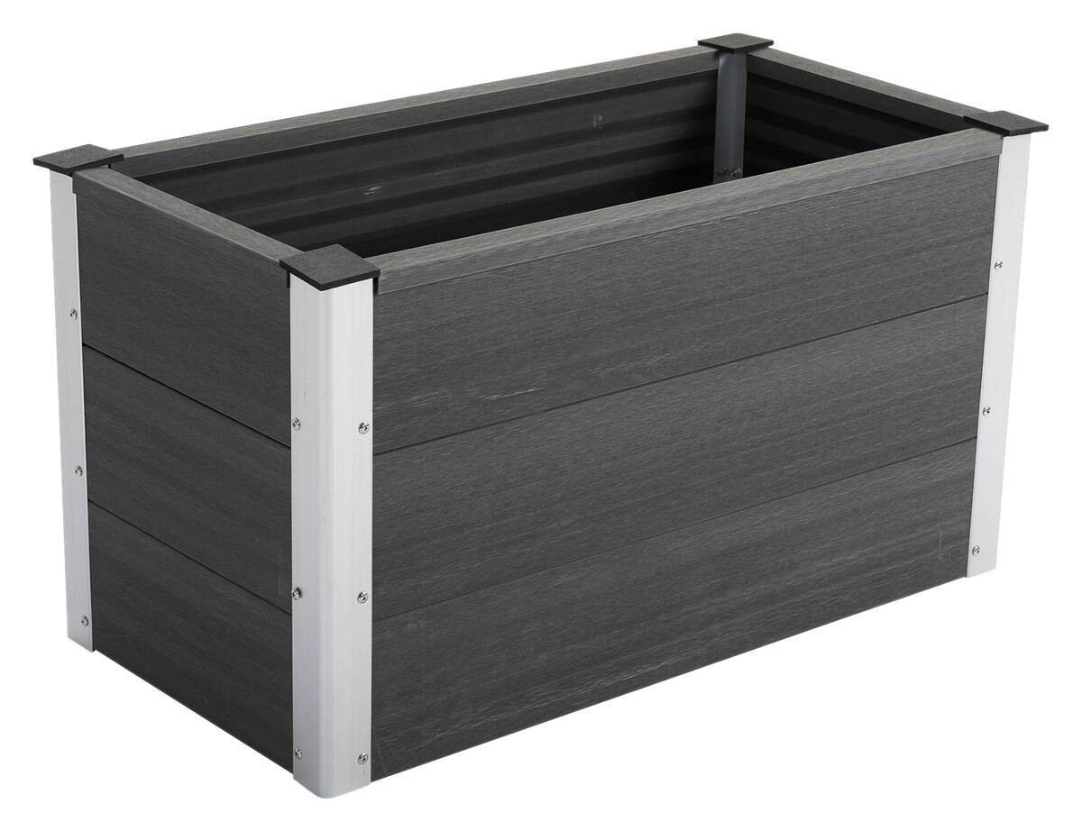 Outsunny Blumenkübel grau Kunststoff B/H/L: ca. 50x50x100 cm