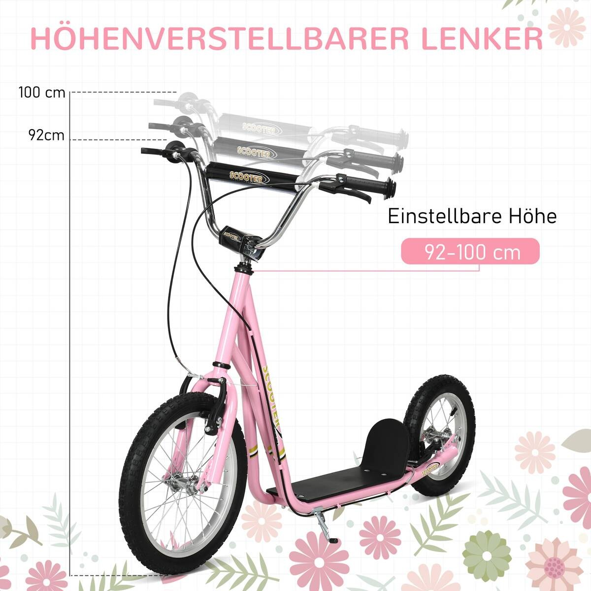 HOMCOM Kinderroller pink