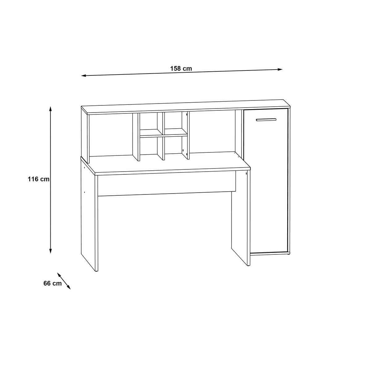 Schreibtisch weiß Eiche Artisan Nachbildung B/H/T: ca. 158x116x66 cm