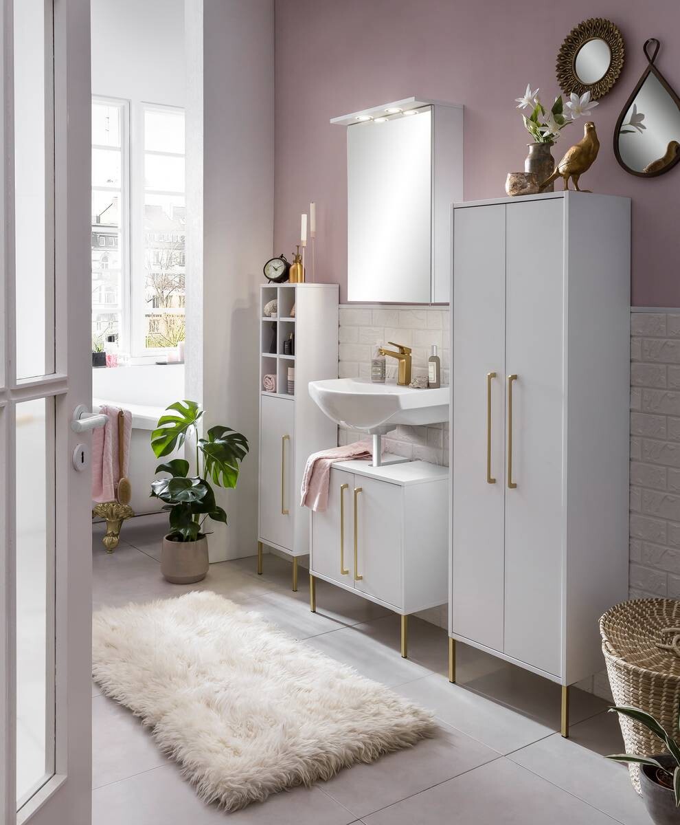 Waschbeckenunterschrank Sarah weiß B/H/T: ca. 57,1x61,2x30,1 cm