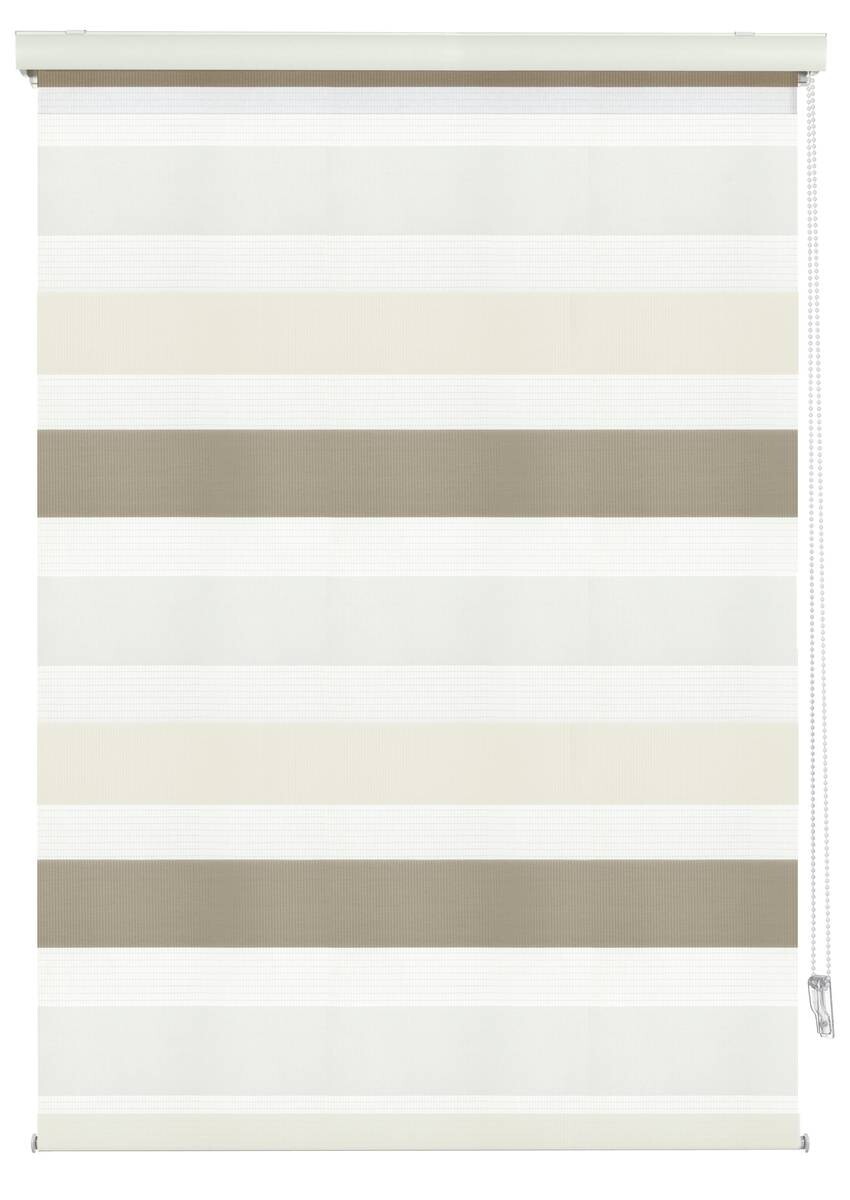 Boviva Doppelrollo mit Blende weiß creme braun 100% Polyester B/L: ca. 60x160 cm