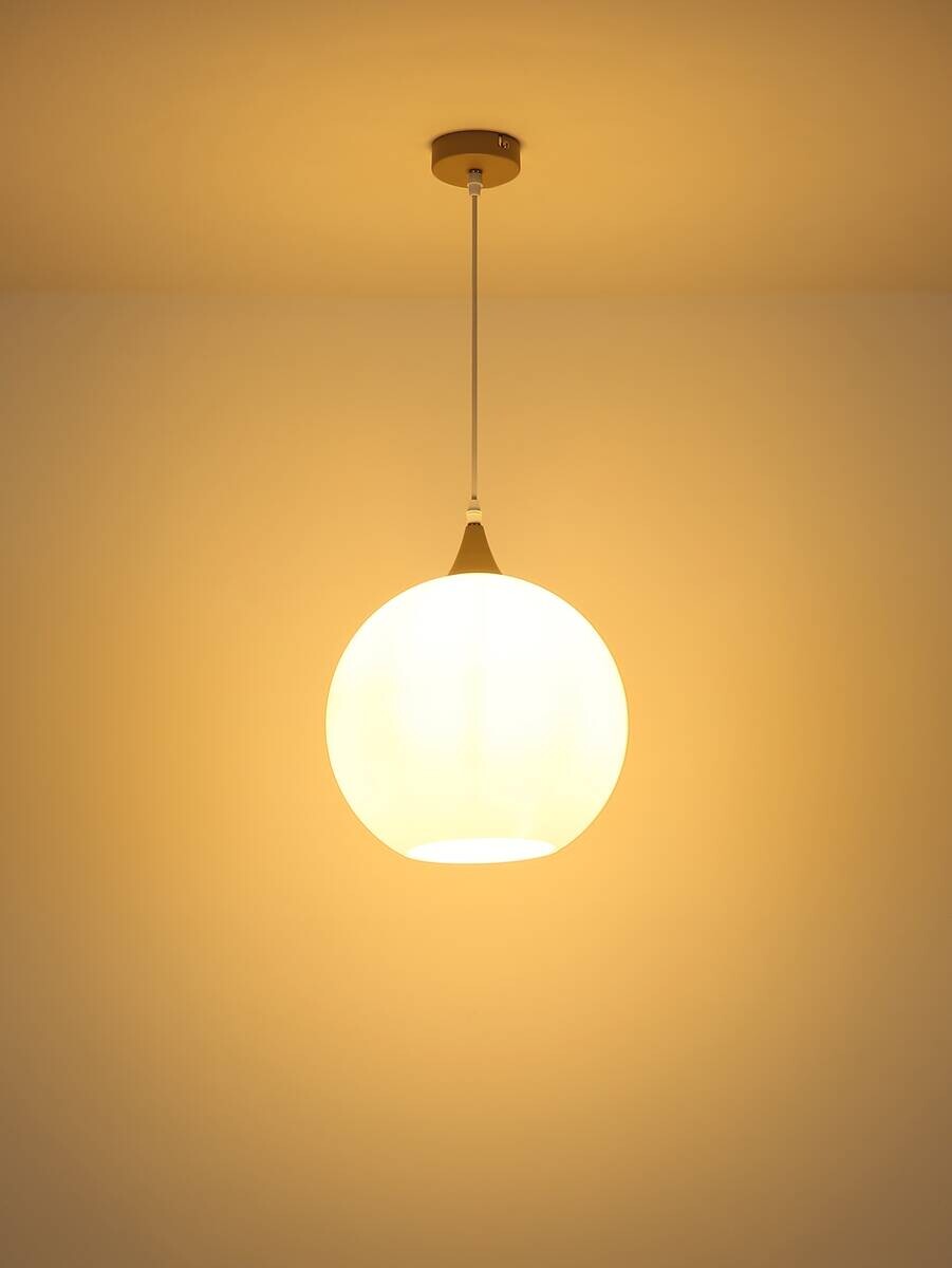 GLOBO Pendelleuchte SELOR sand Metall Glas H/D: ca. 120x3 cm E27 1 Brennstellen