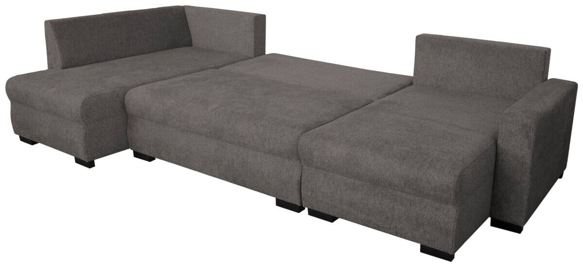 Wohnlandschaft dunkelgrau Microfaser B/H/T: ca. 312x90x169 cm