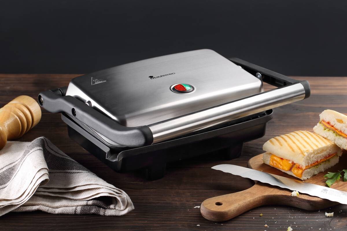 MASTERPRO Kontaktgrill BGMP-9008 silber Kunststoff Edelstahl B/H/T: ca. 35x13x30,5 cm