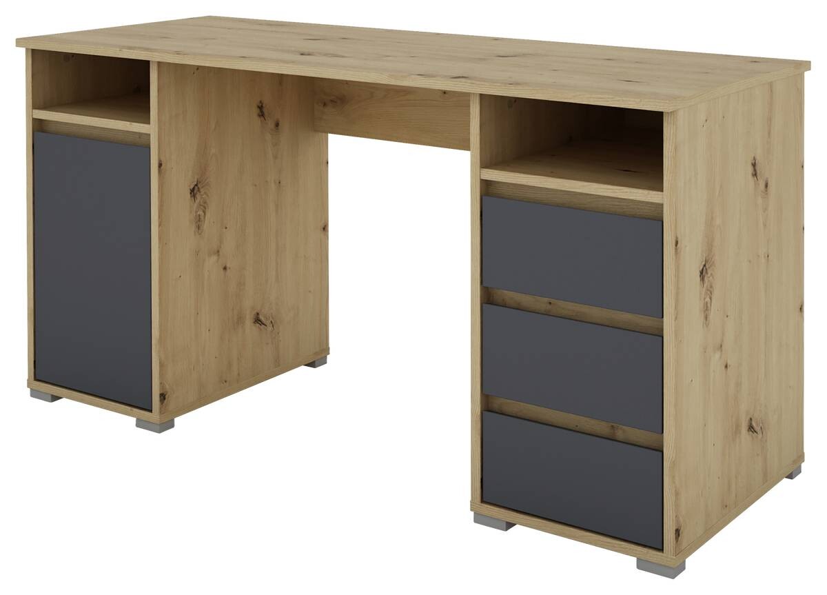 Schreibtisch LOBO Eiche Nachbildung anthrazit B/H/T: ca. 138x75x55 cm