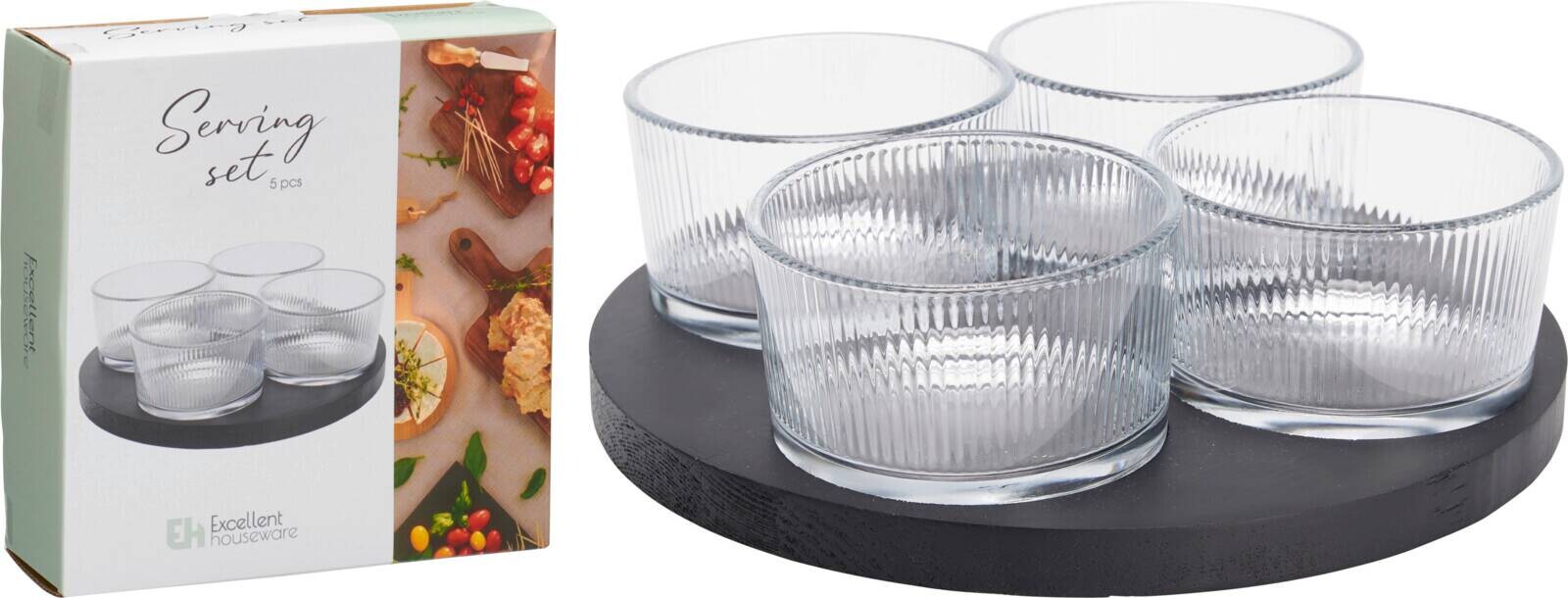 Servierset 5tlg. transparent Glas