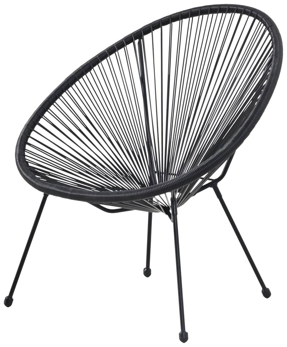POCOline Gartenstuhl Acapulco schwarz Stahlrohr B/H/L: ca. 73x84x76 cm