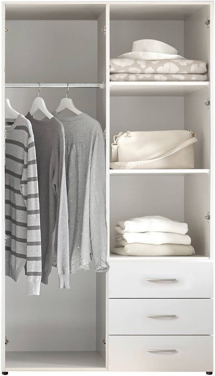 Kleiderschrank Harry weiß B/H/T: ca. 100x177x50 cm | weiß | 100,00/177,00/50,00 cm
